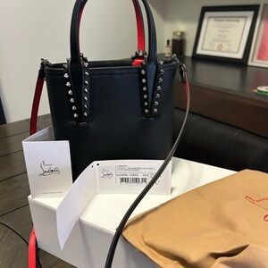 Christian Louboutin Cabata Black and Red Women's Purse